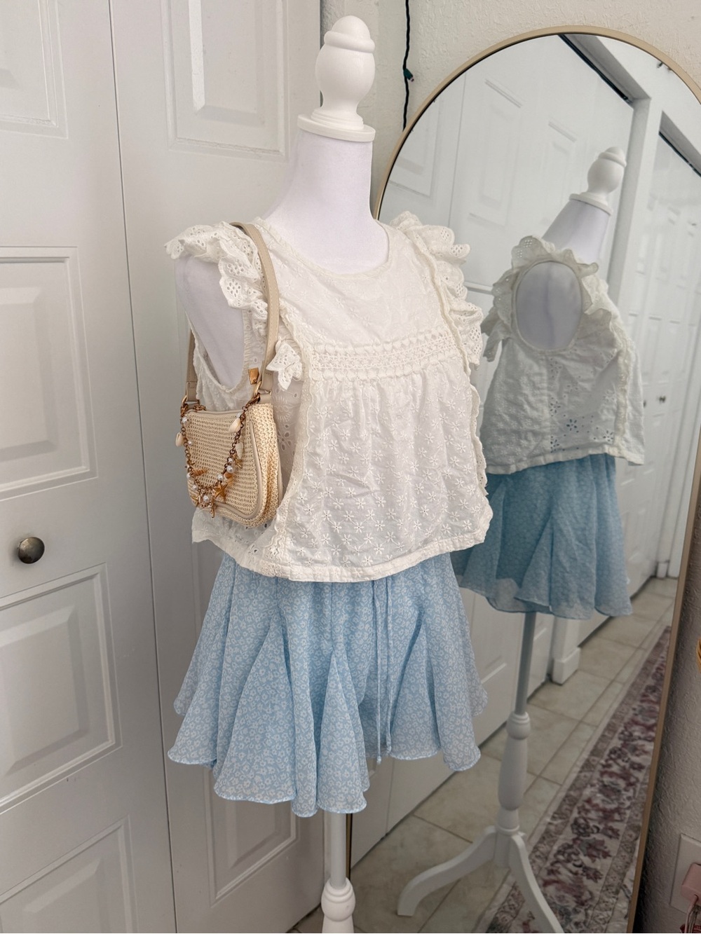 Etiquette Light Blue Mini Skirt Set